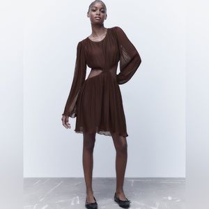 NWT ZARA-Cut Out Pleated Dress